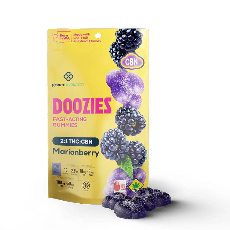 Doozies Marionberry Indica 100mg Chill WA Candy