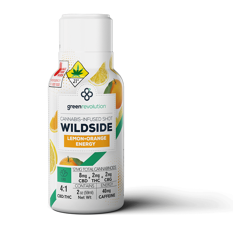 Wildside Shot Lemon Orange Energy CBD 4:1 Relief WA